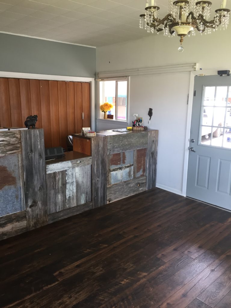Remodeled Office with Reclaimed Desk